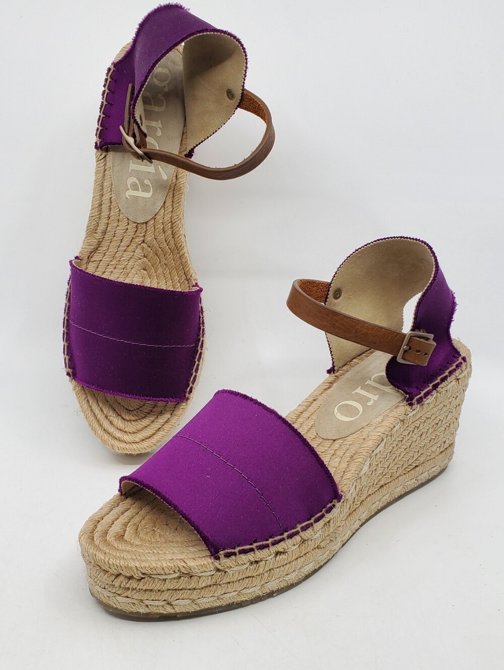 Pedro Garcia Satin Espadrilles Wedge Sandals